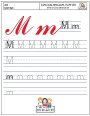 n harfi çizgi çalışması